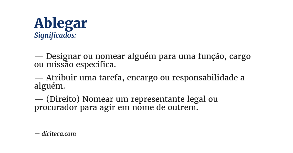 Significado de ablegar