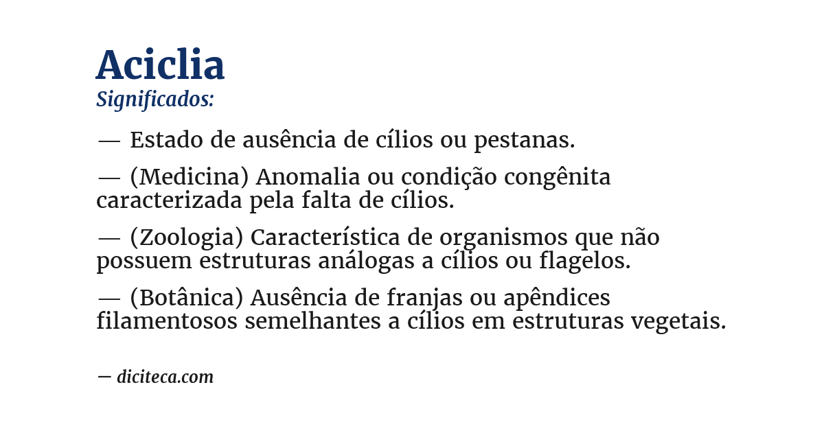 Significado de aciclia