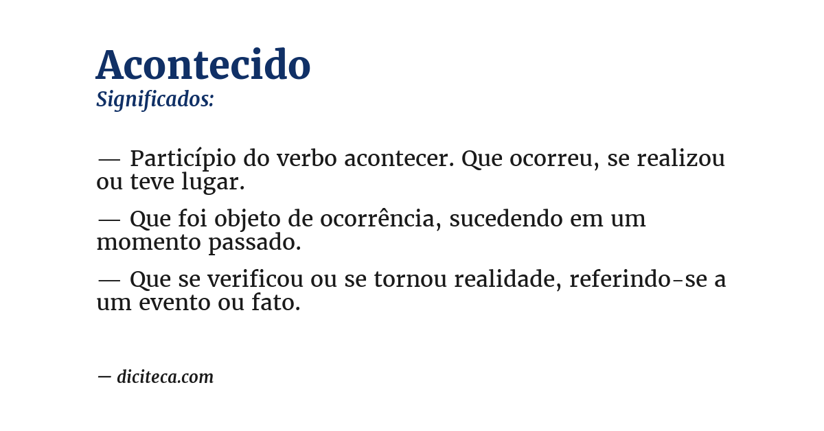 Significado de acontecido