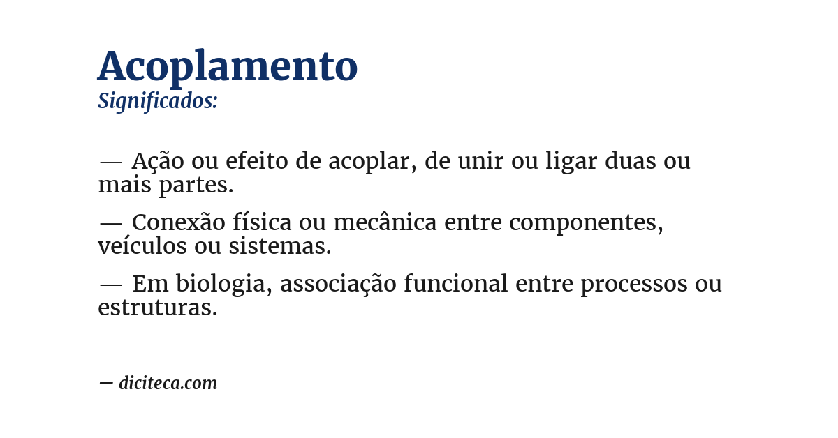 Significado de acoplamento