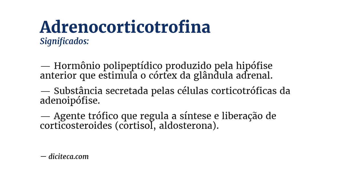 Significado de adrenocorticotrofina