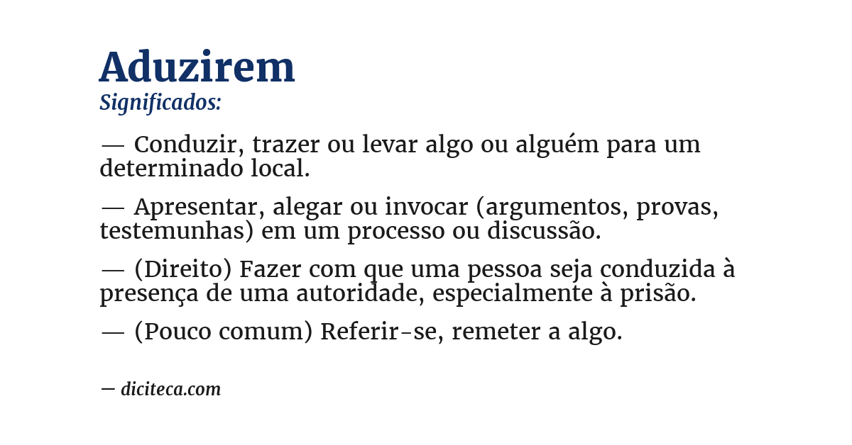 Significado de aduzirem