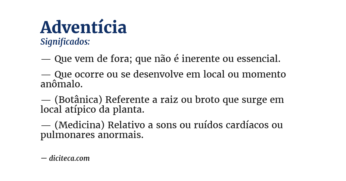 Significado de adventícia