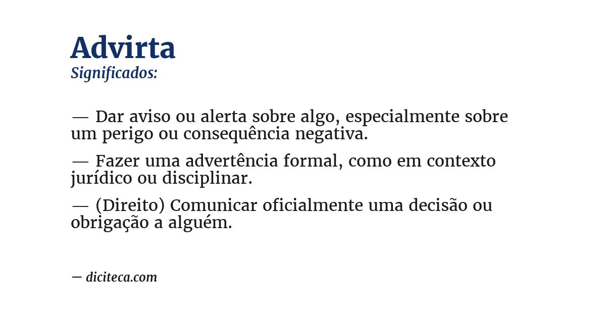 Significado de advirta