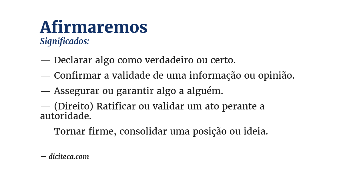 Significado de afirmaremos