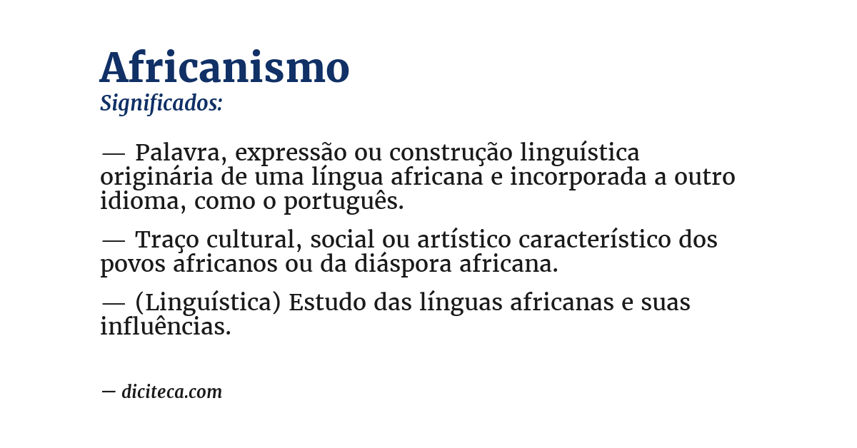 Significado de africanismo