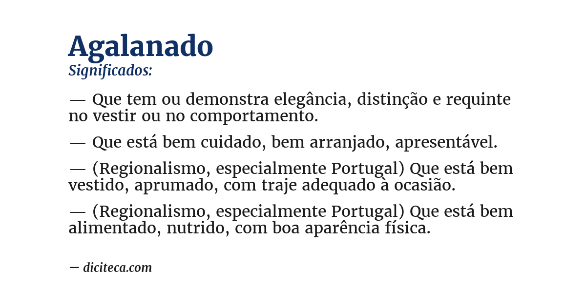 Significado de agalanado