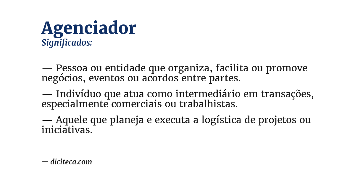Significado de agenciador