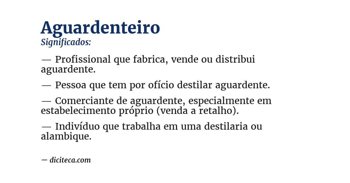Significado de aguardenteiro