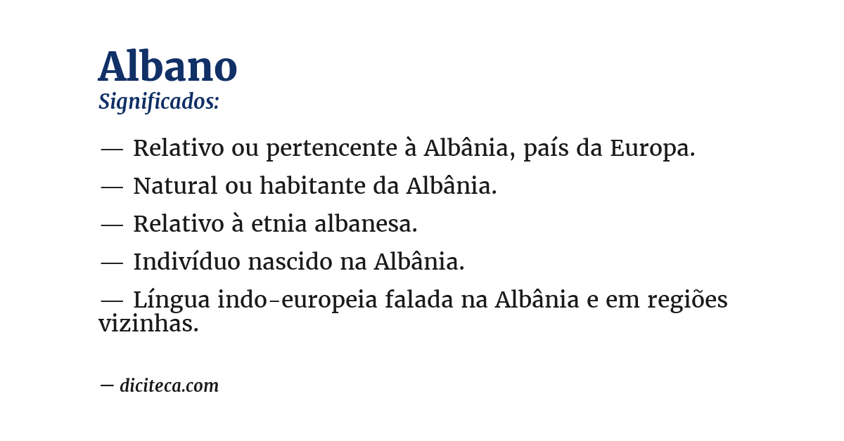Significado de albano