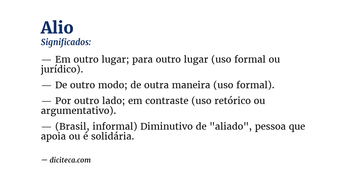 Significado de alio