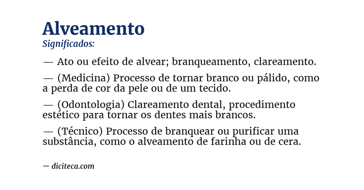 Significado de alveamento