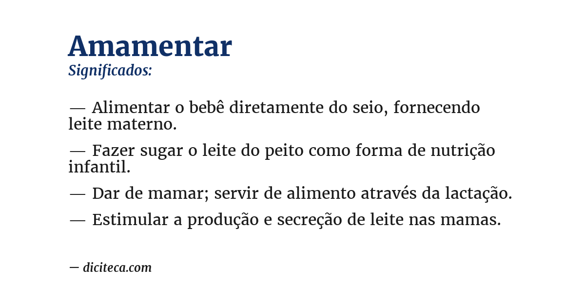 Significado de amamentar