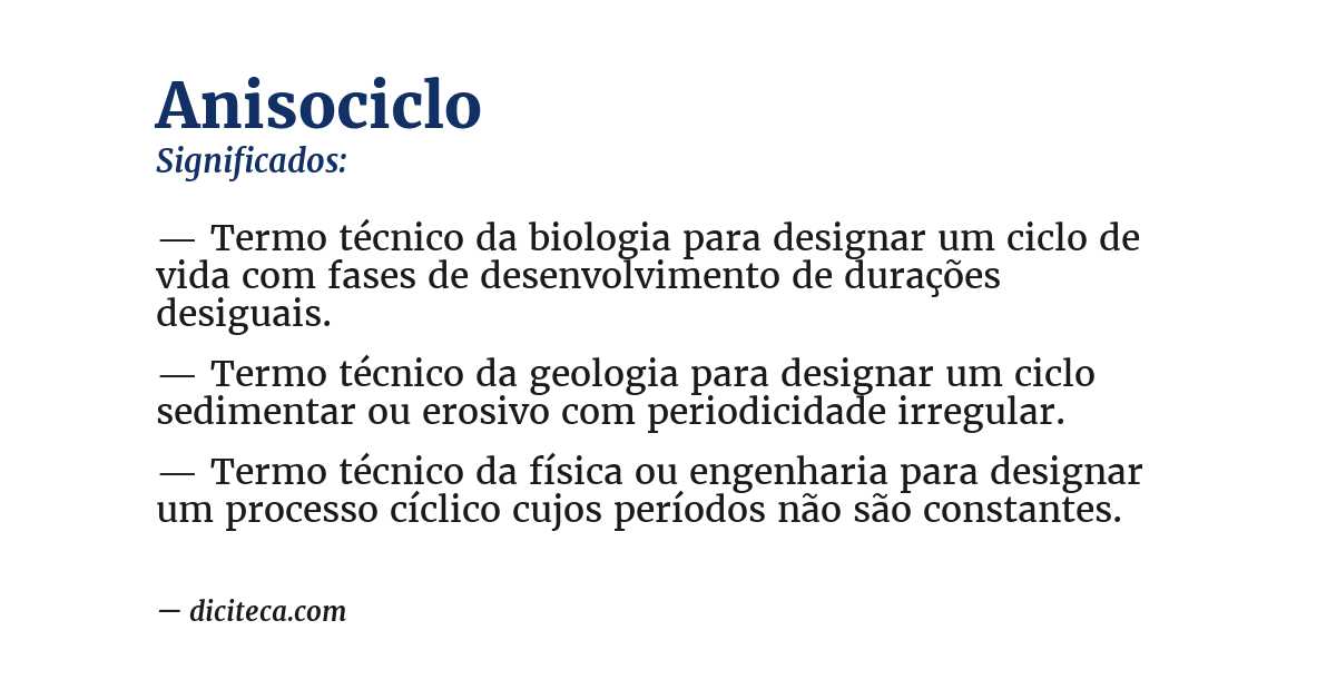 Significado de anisociclo
