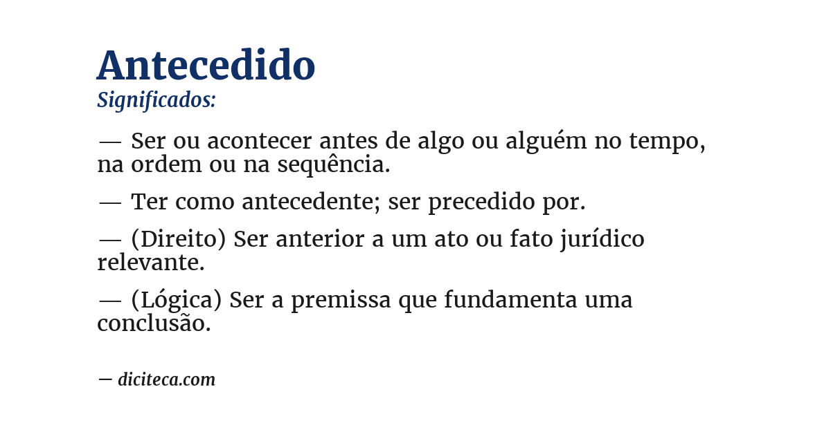 Significado de antecedido