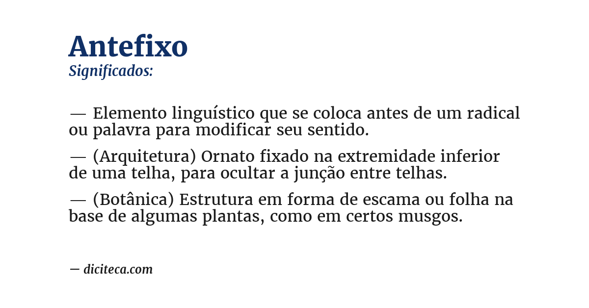 Significado de antefixo