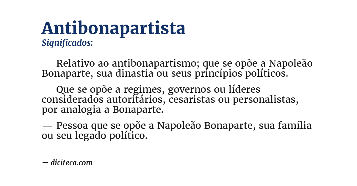 Significado de antibonapartista