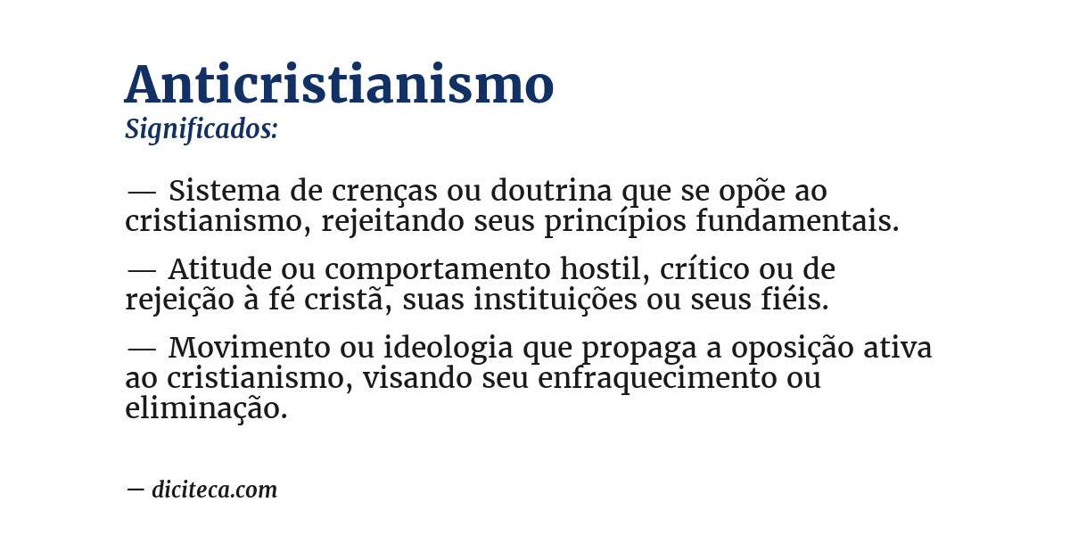Significado de anticristianismo