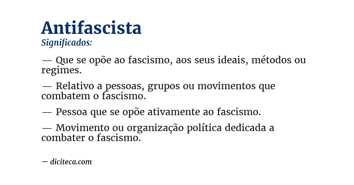 Significado de antifascista