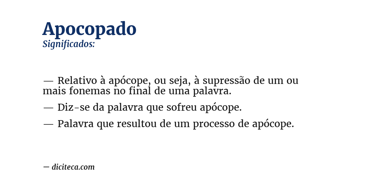 Significado de apocopado
