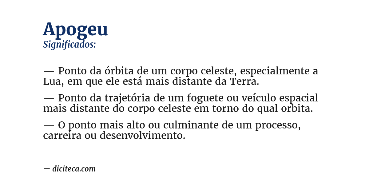 Significado de apogeu