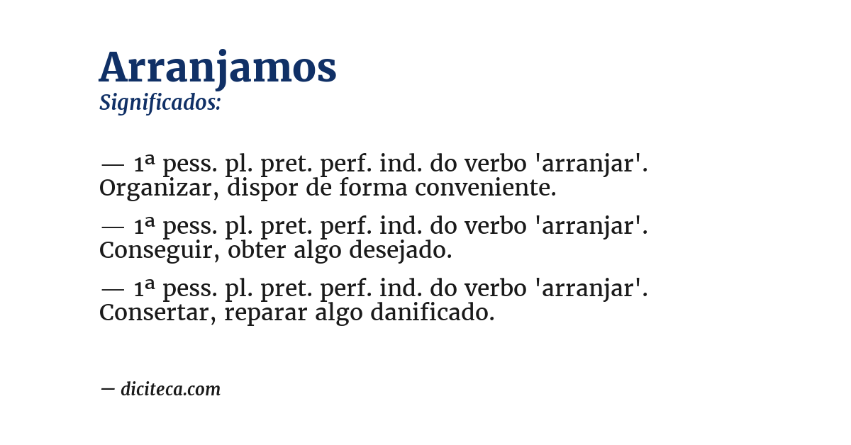 Significado de arranjamos