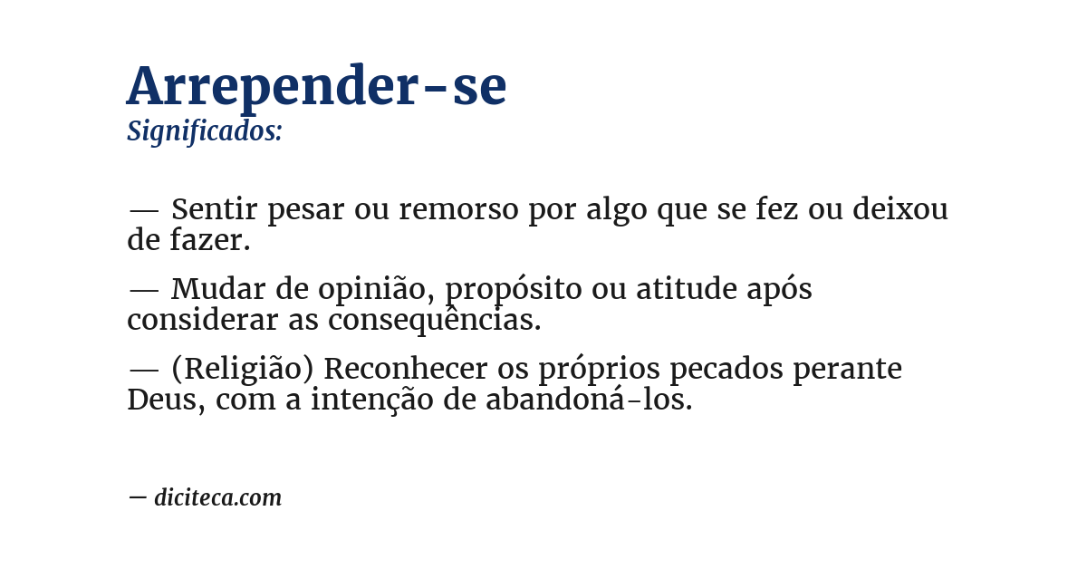 Significado de arrepender-se