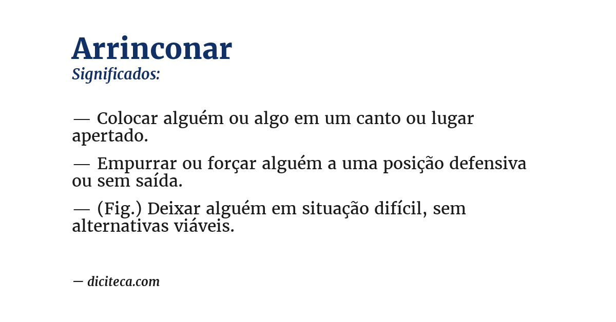 Significado de arrinconar