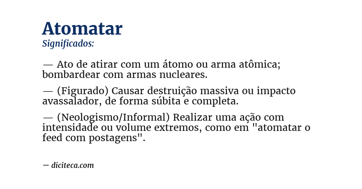 Significado de atomatar