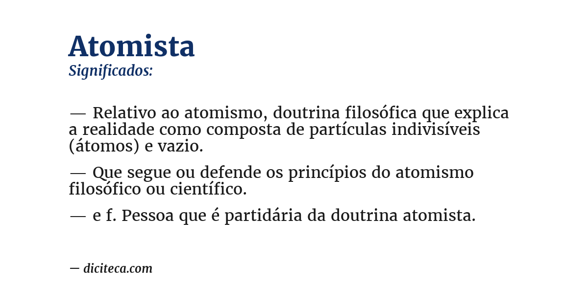 Significado de atomista