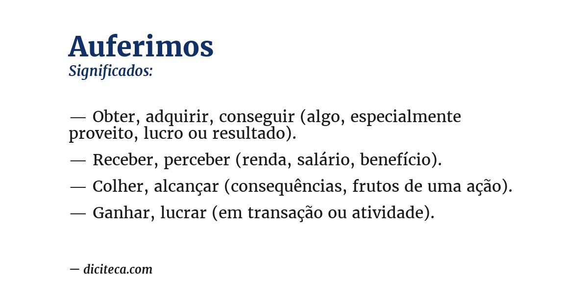 Significado de auferimos