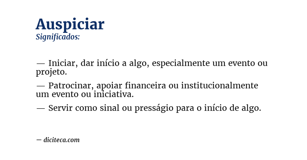 Significado de auspiciar