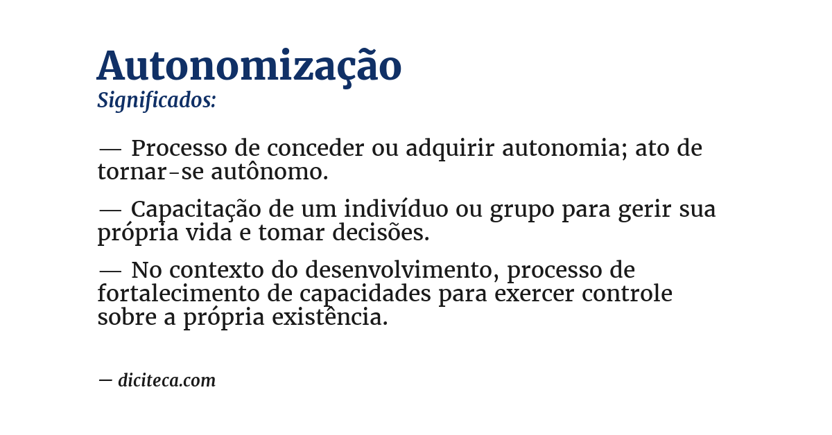 Significado de autonomização