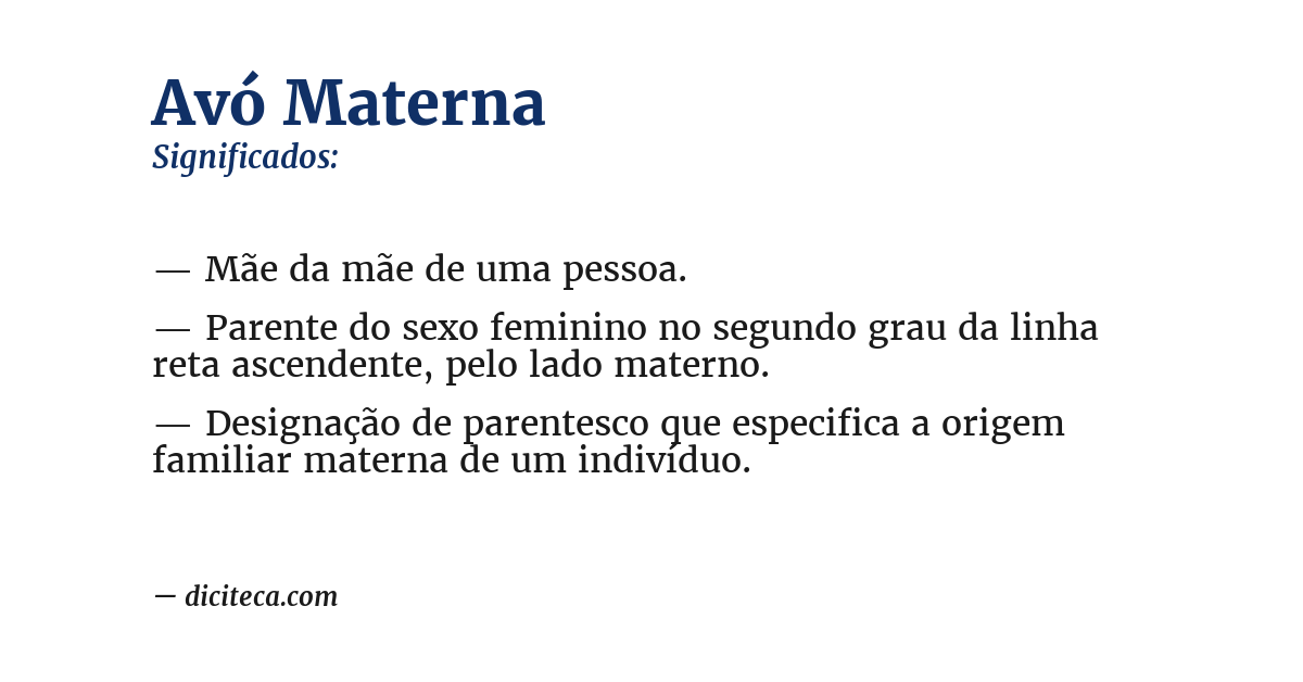 Significado de avó materna