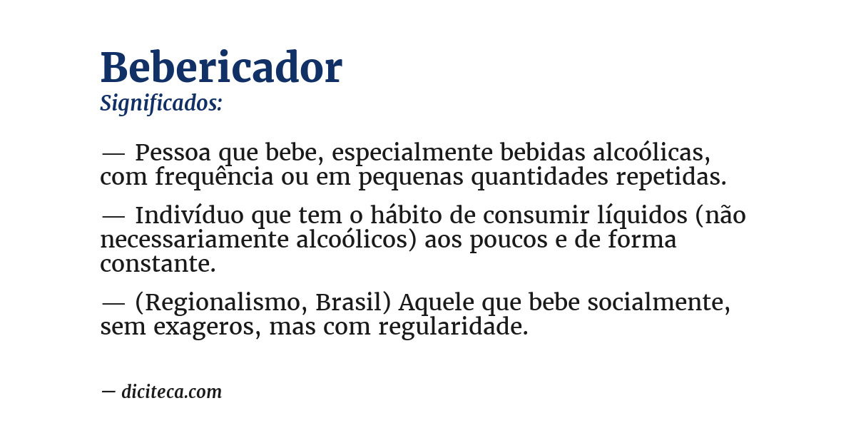 Significado de bebericador