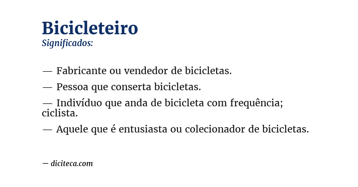 Significado de bicicleteiro