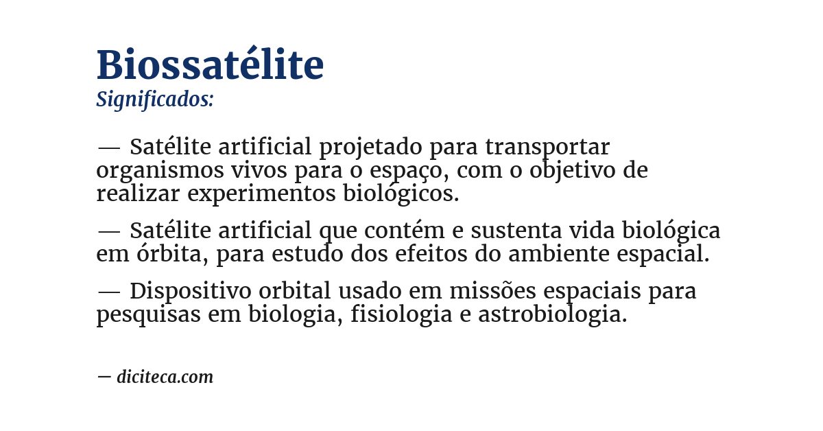Significado de biossatélite
