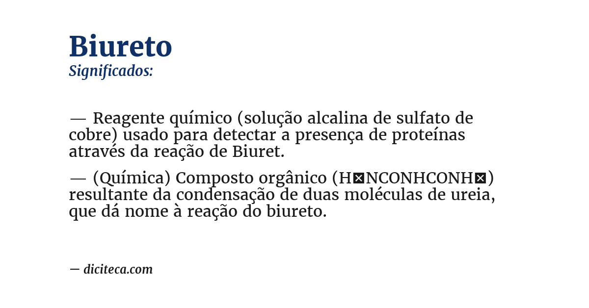 Significado de biureto