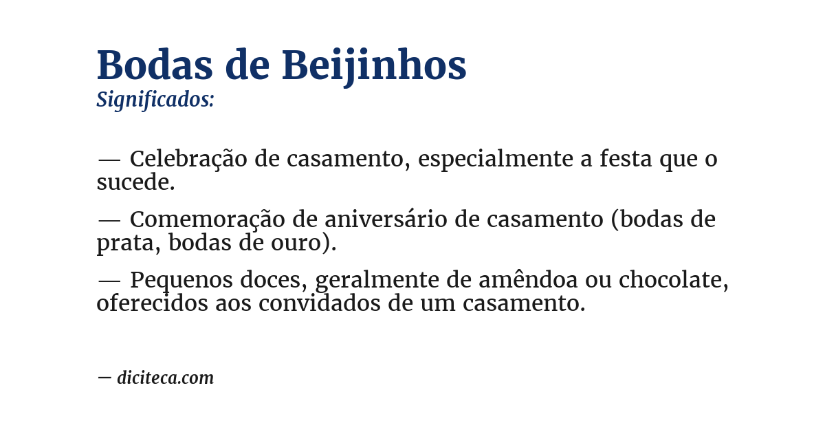 Significado de bodas de beijinhos