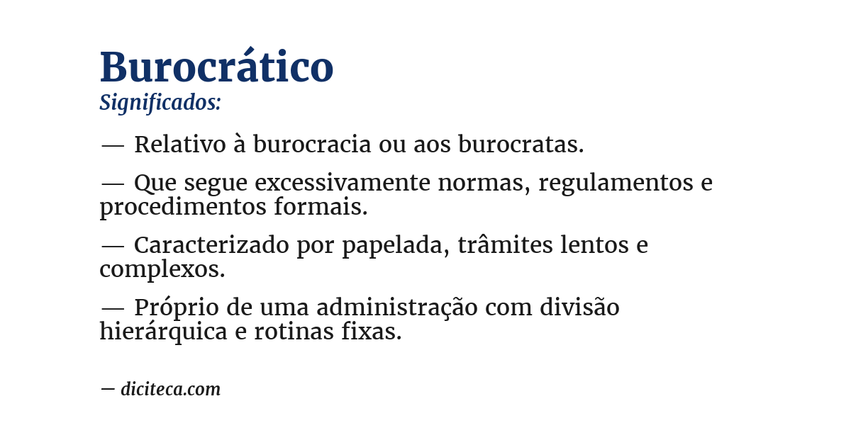 Significado de burocrático