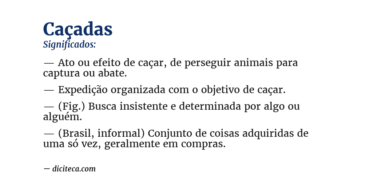Significado de caçadas