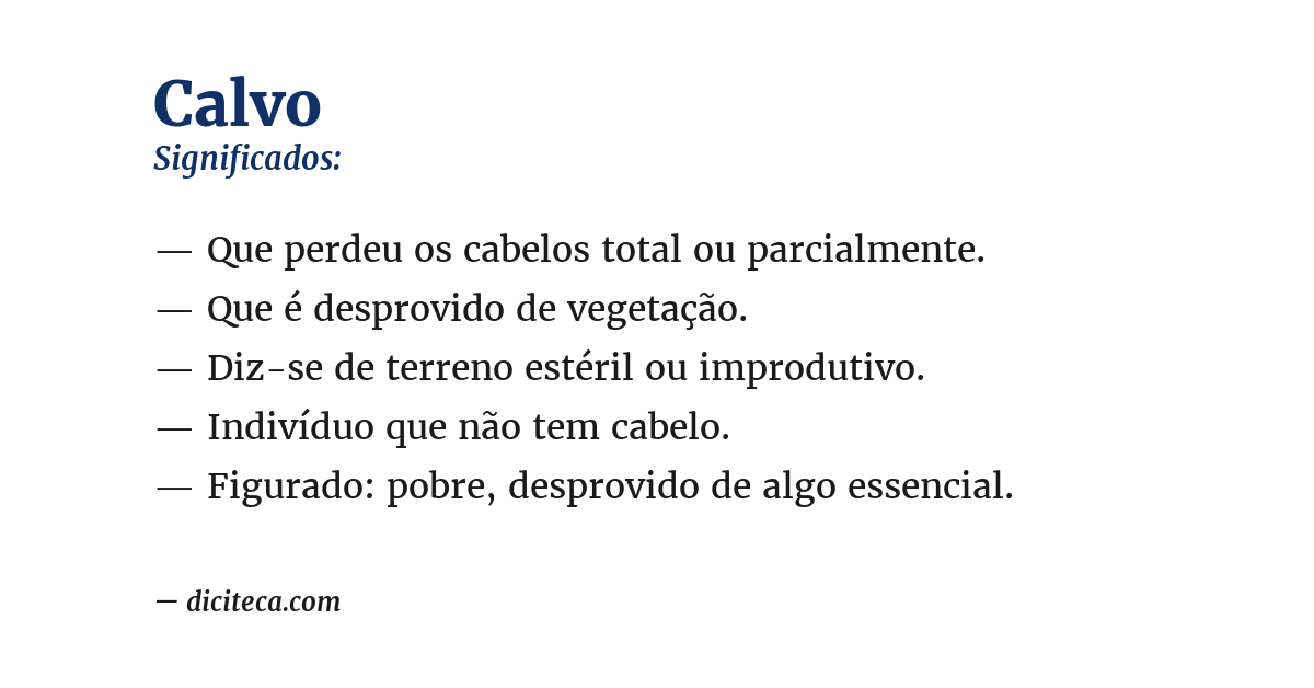 Significado de calvo