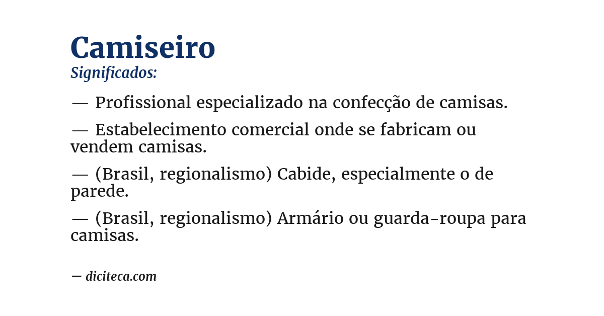 Significado de camiseiro