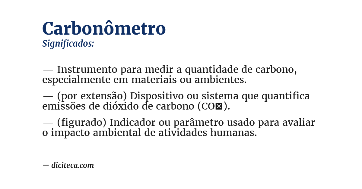Significado de carbonômetro