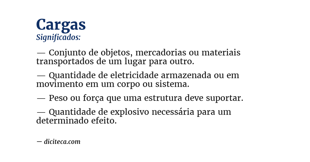 Significado de cargas