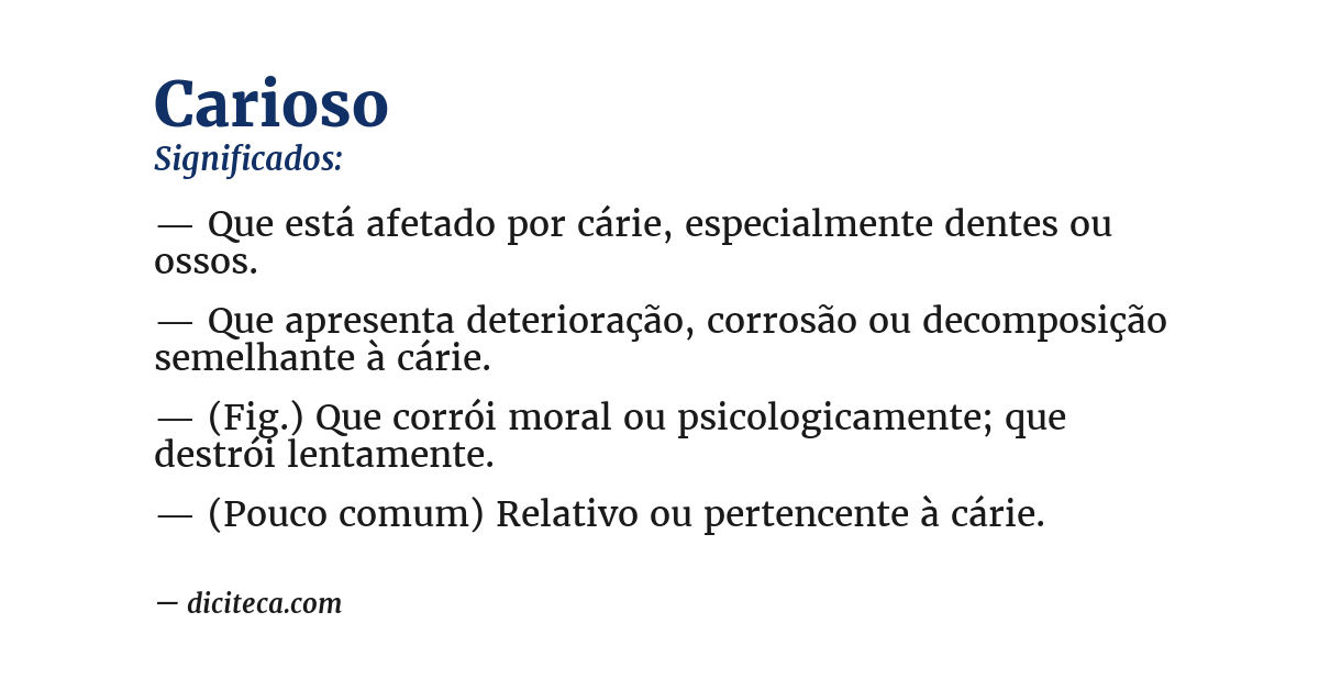 Significado de carioso