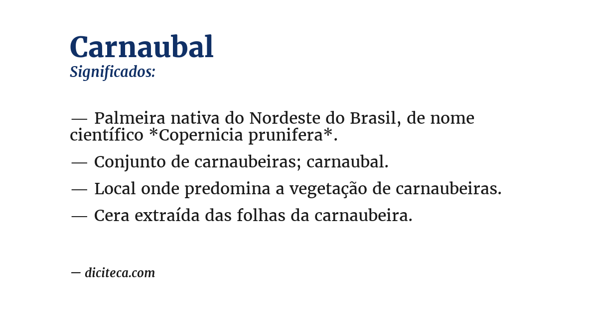 Significado de carnaubal