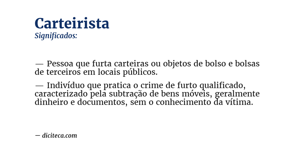 Significado de carteirista