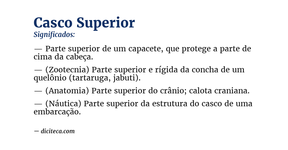 Significado de casco superior