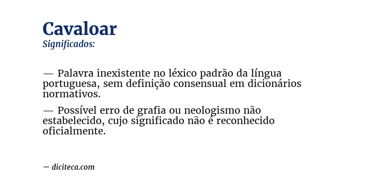 Significado de cavaloar